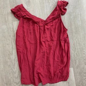 Pink ruffle detail tank top - size S